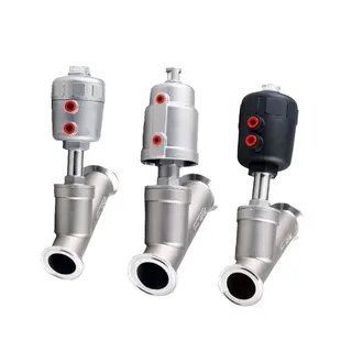 Stainless Steel Angle Seat Valve, DN15-DN80, PN16, Pneumatic