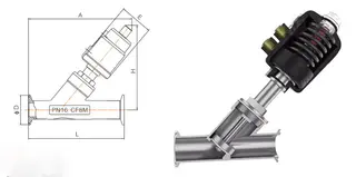Pneumatic Angle Seat Valve Design Drawing