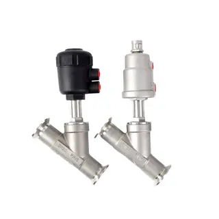 Stainless Steel Angle Seat Valve, DN15-DN80, PN16, Pneumatic
