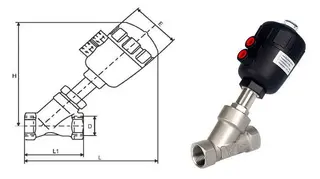Threaded Angle Seat Valve Table