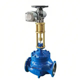 Balanced Trim Control Valve, A216 WCB, DN200, PN16, Electric