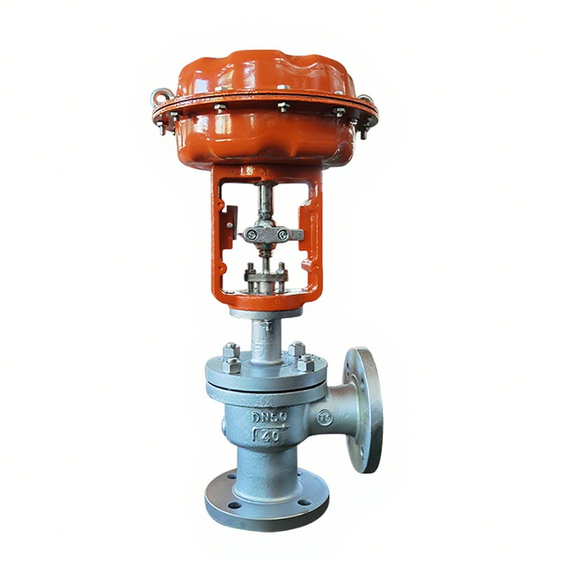 Stainless Steel Angle Control Valve, DN50, PN40, Pneumatic
