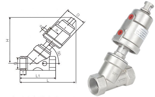 Threaded Angle Seat Valve Design Drawing