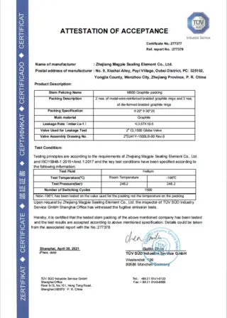 Packing for Low-temperature Valves