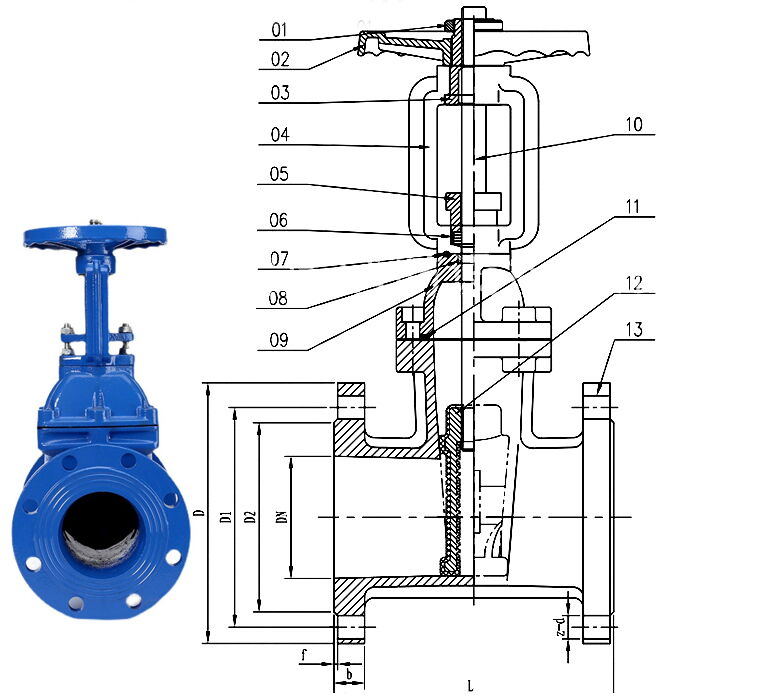 Rising Stem Gate Valve Design Drawing