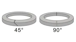 45-degree and 90-degree Cut Beveled Pure Flexible Graphite Rings