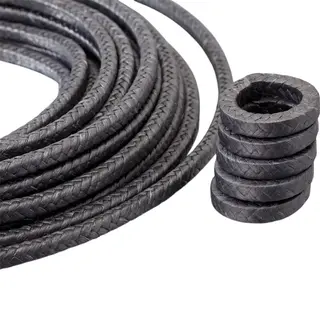 Custom PTFE Braided Packing, 6-25.4 mm, 0-80 bar, Graphited