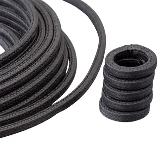 Graphited PTFE Pump Packing, 4-25.4 mm, 0-110 bar, Braided