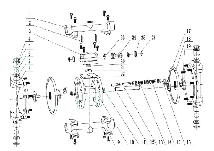 Pneumatic Diaphragm Pump Parts Pneumatic Diaphragm Pump Parts