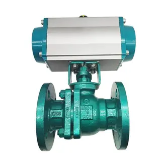 PTFE Lined Ball Valve, API 608, A216 WCB, DN50, Pneumatic