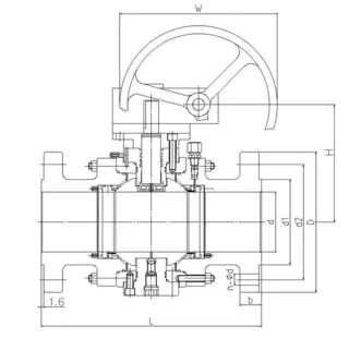3 Piece Trunnion Mounted Ball Valve Design Drawing
