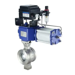 Electric Segment Ball Valve, ASTM A351 CF8, DN80, PN16, Wafer
