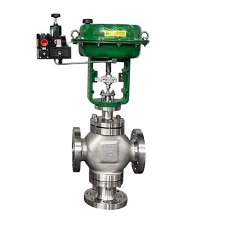 3-way Globe Control Valve, A351 CF8, 2 IN, 300 LB, Pneumatic