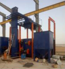 Shot Blasting Machine with Hoist & Roller Conveyor Systems in Saudi