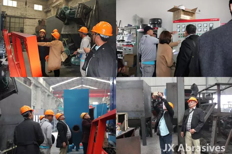 philippine-customers-came-to-inspect-roller-conveyor-shot-blasting-machine