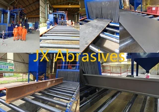 JX Roller Conveyor Shot Blasting Machine for Harbor Project Installation Case