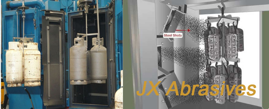 Hook Type Automatic Shot Blasting Machine For Oil Tank Propane Tank