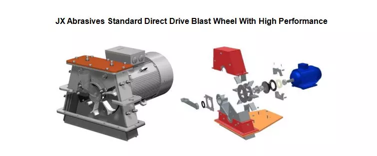 jx abrasive standard direct drive blast wheel with high performance