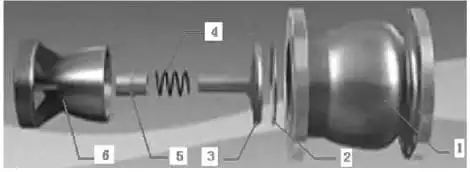 The structure of a nozzle check valve