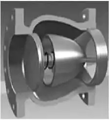 The structure of a nozzle check valve