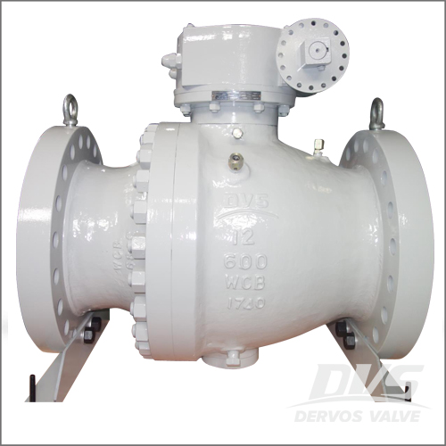 API 6D Soft Seated Ball Valve, WCB Body, 12 Inch, Class 600 LB, RF Dervos