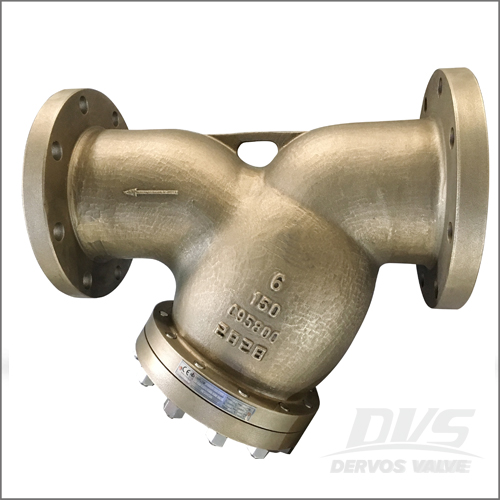 Bronze Y Strainer, ANSI B16.34, 6 Inch, Class 150, Raised Face Dervos