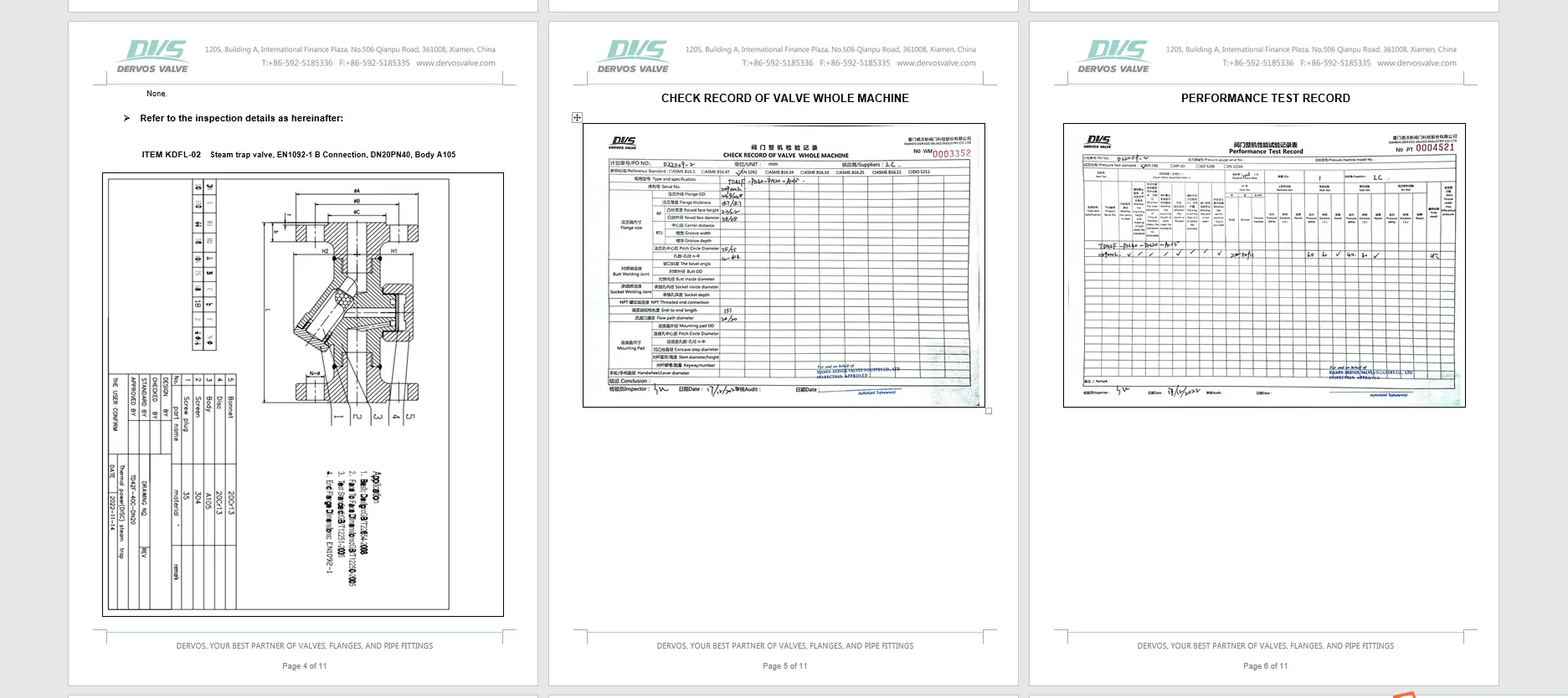 Trap Inspection Report.pdf ASTM A105 Thermodynamic Steam Trap Valve, DN20, PN40 - Dervos