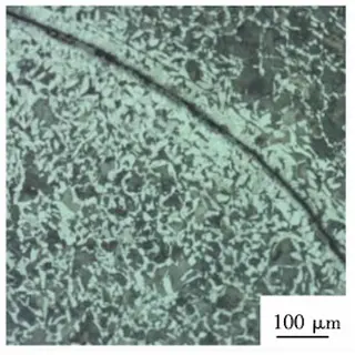 Decarburization on both sides of the warped interlayer of 100μm