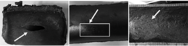 Macro-morphology of the failed pipe