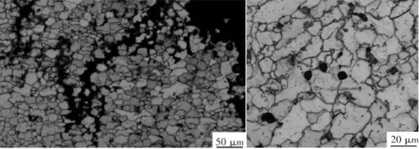 Microstructure of the 2" pipe section