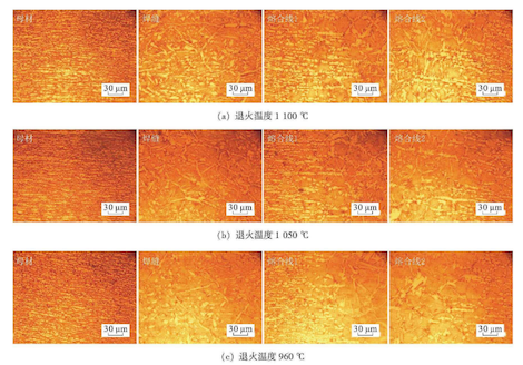 Metallographic microstructures of S32750 welded pipe samples