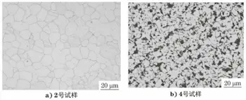 Matrix microstructure morphology of No. 2 and No. 4 sample