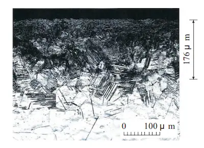 Metallographic method to measure the depth of the shot peening layer