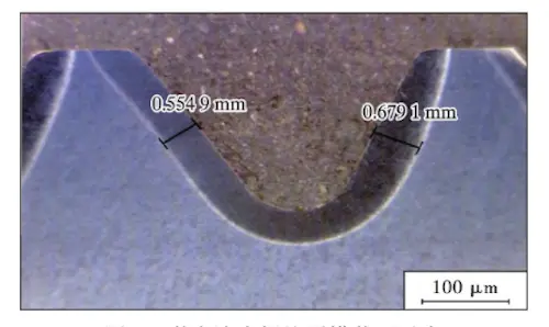 Cross-Section of Laser-Quenched Thread Roots