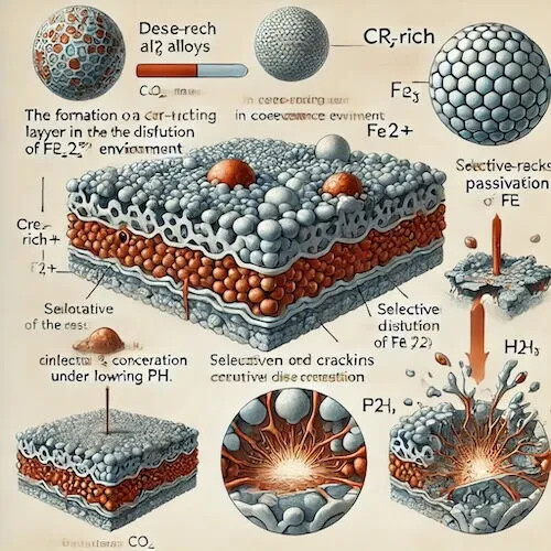 Pitting behavior of Cr-containing alloys in a CO₂/H₂S coexistence environment