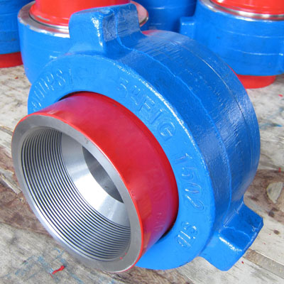 AISI 4130 Hammer Union 1502, DN127, NPT, Blue & Red