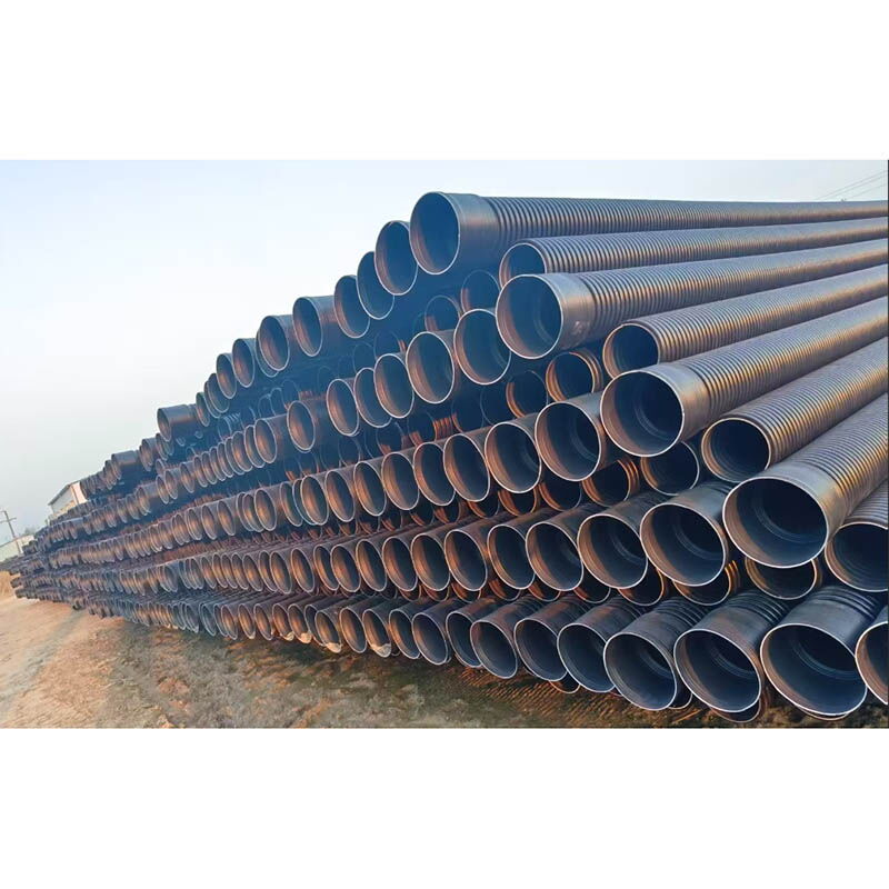 Double Wall Corrugated Pipe, HDPE, 180 mm, SN4, 6 M, Bell End