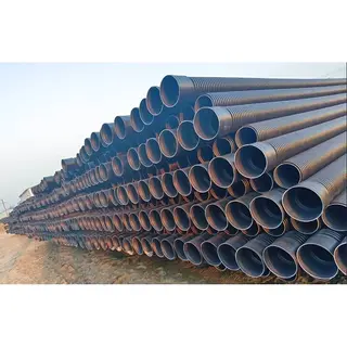Double Wall Corrugated Pipe, HDPE, 180 mm, SN4, 6 M, Bell End