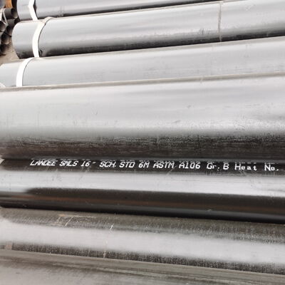 ASTM A106/API 5L Gr.B Seamless Pipes, 16 Inch, 6 Meter, BE