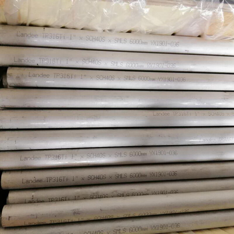 ASTM A312 TP316Ti Seamless Pipes, 1 IN, 6 M, Stainless Steel