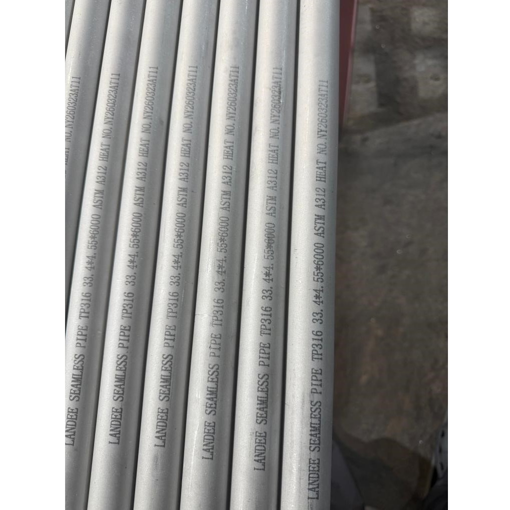 Stainless Steel Seamless Pipe, ASME SA312 TP316, 6 Meters
