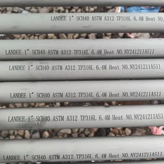 ASME B36.19 Seamless Pipe, ASTM A312 TP316L, 1 IN, 6.4 M, PE