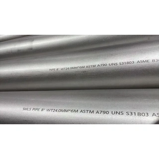 Duplex Steel Seamless Pipe, ASTM A790 UNS S31803, 8 IN, 6 M