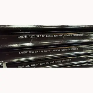 ASTM A252 Grade 2 Pile Pipe, 250 mm, SCH 40, BE End, 12M