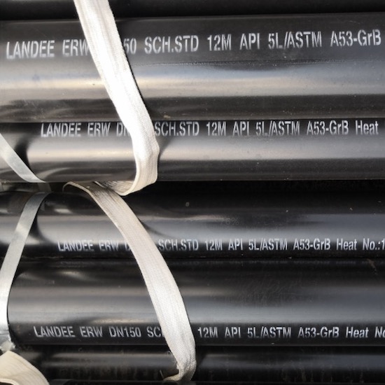 ERW Pipe, ASTM A53 Grade B, API 5L Grade B, 6 Inch, BE End
