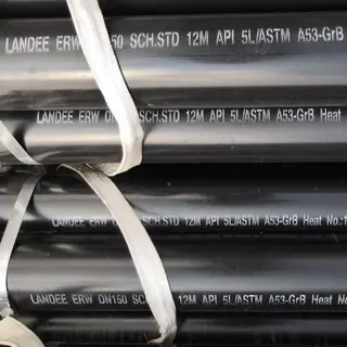 ERW Pipe, ASTM A53 Grade B, API 5L Grade B, 6 Inch, BE End