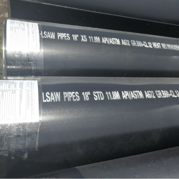 Straight-Seam Welded Pipe, ASTM A672 B60 Class 12, 18 Inch