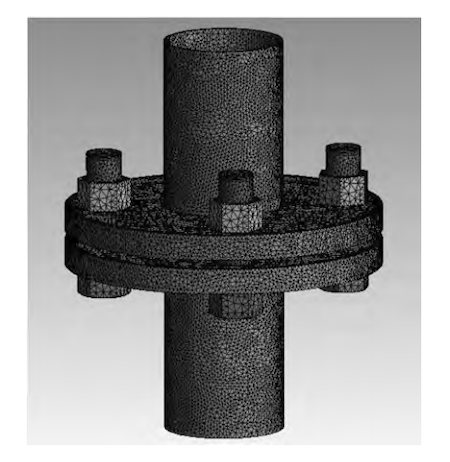 Finite Element Mesh Model of the Flange–Gasket–Bolt Assembly Finite Element Mesh Model of the Flange–Gasket–Bolt Assembly