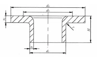 The dimensions of flange joint