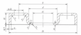 Dimension of stamped slip-on flange